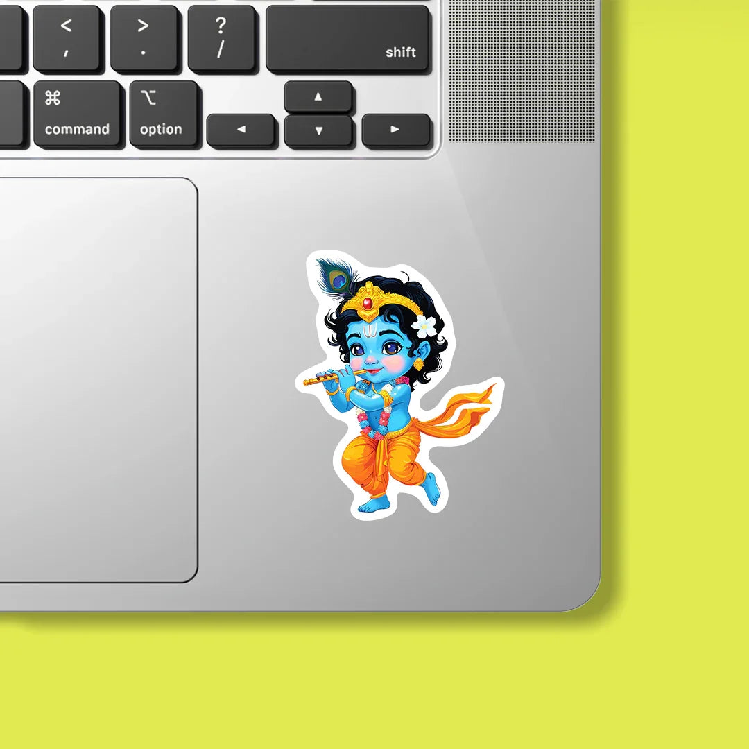 Krishna With Flute Sticker - Luxe Magics
