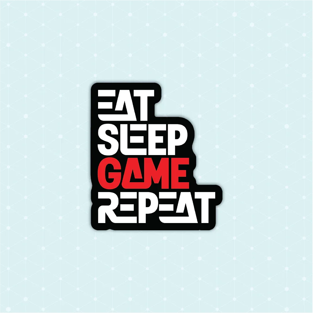 Eat Sleep Game Repeat Sticker - Luxe Magics