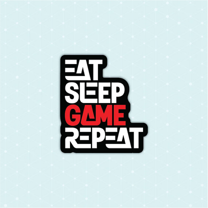 Eat Sleep Game Repeat Sticker - Luxe Magics