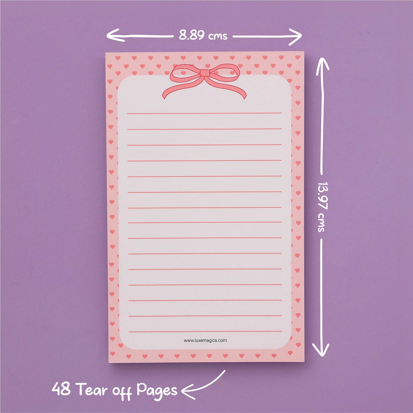 Coquette Bow Lined Notepad