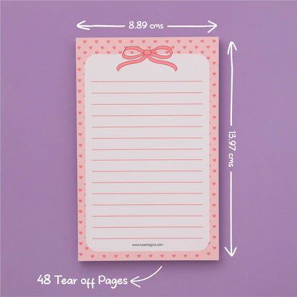 Coquette Bow Lined Notepad