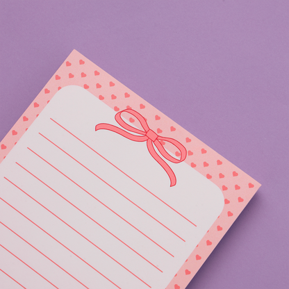 Coquette Bow Lined Notepad