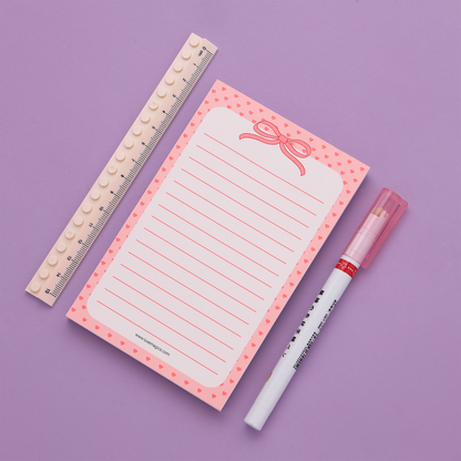Coquette Bow Lined Notepad