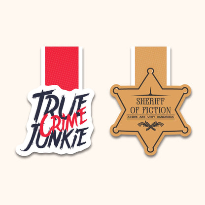 True Crime & Sheriff of Fiction Magnetic Bookmark - Set of 2