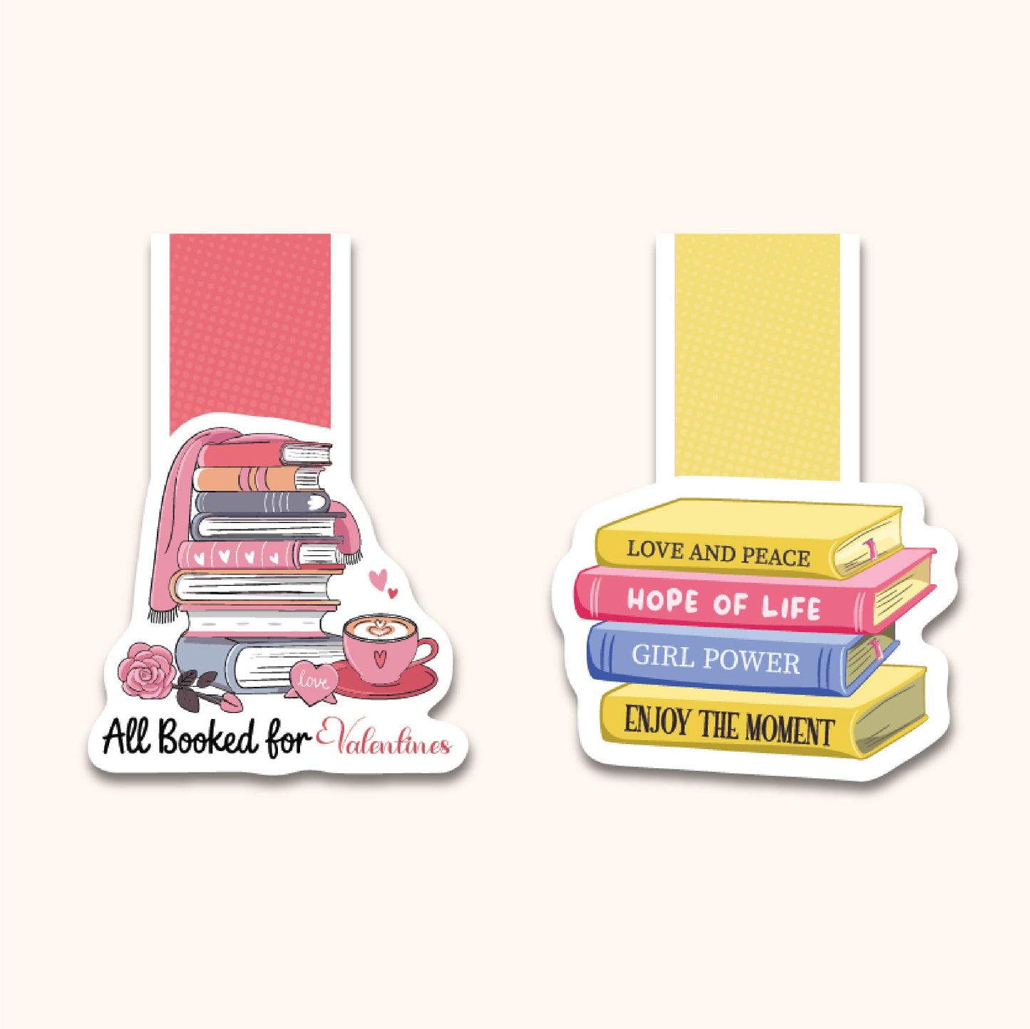 All Booked for Valentines Magnetic Bookmark - Set of 2