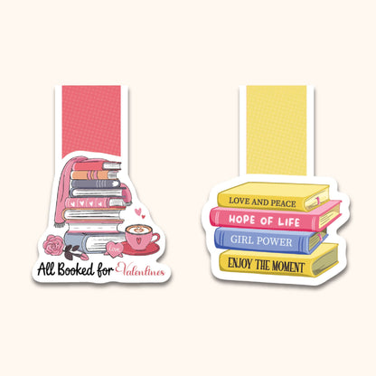 All Booked for Valentines Magnetic Bookmark - Set of 2