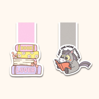 Book Lover & Just One More Chapter Magnetic Bookmark - Set of 2