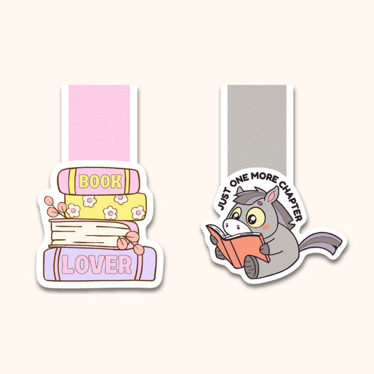 Book Lover & Just One More Chapter Magnetic Bookmark - Set of 2
