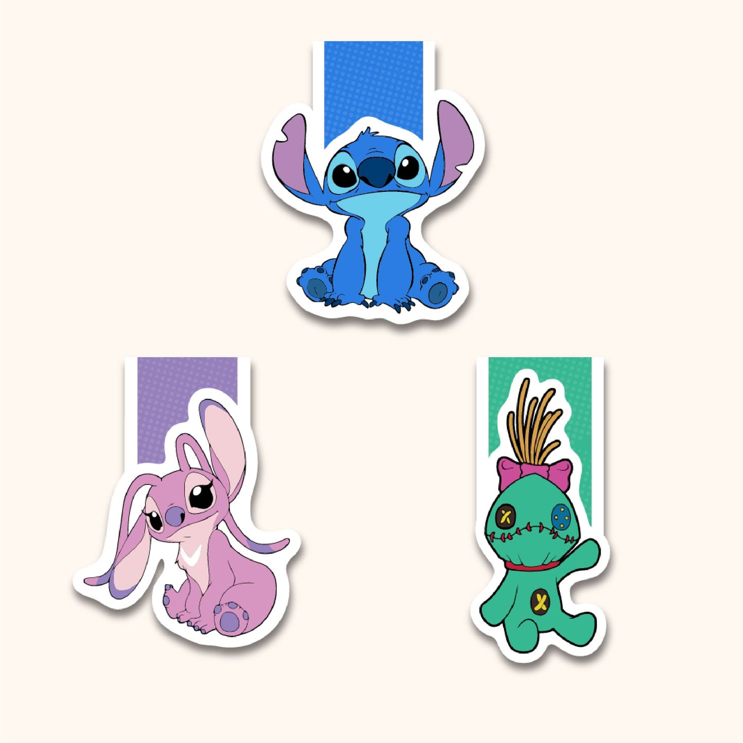 Stitch & Friends Magnetic Bookmark - Set of 3