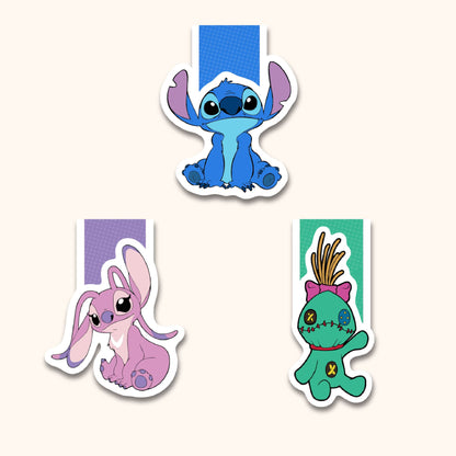 Stitch & Friends Magnetic Bookmark - Set of 3