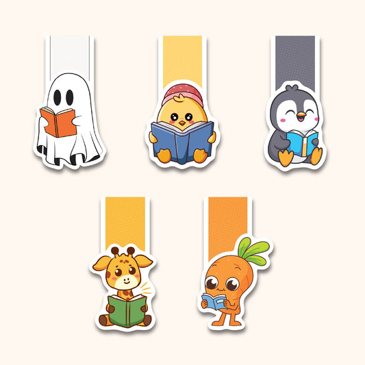 Cute Readers Magnetic Bookmark Set - Set of 5