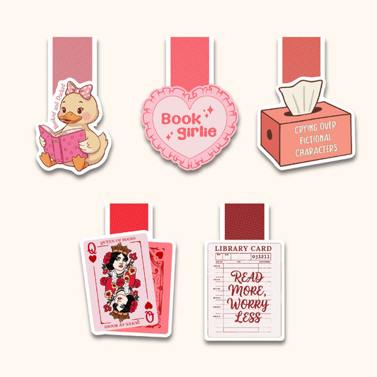 Coquette Reads Magnetic Bookmark Set - Set of 5