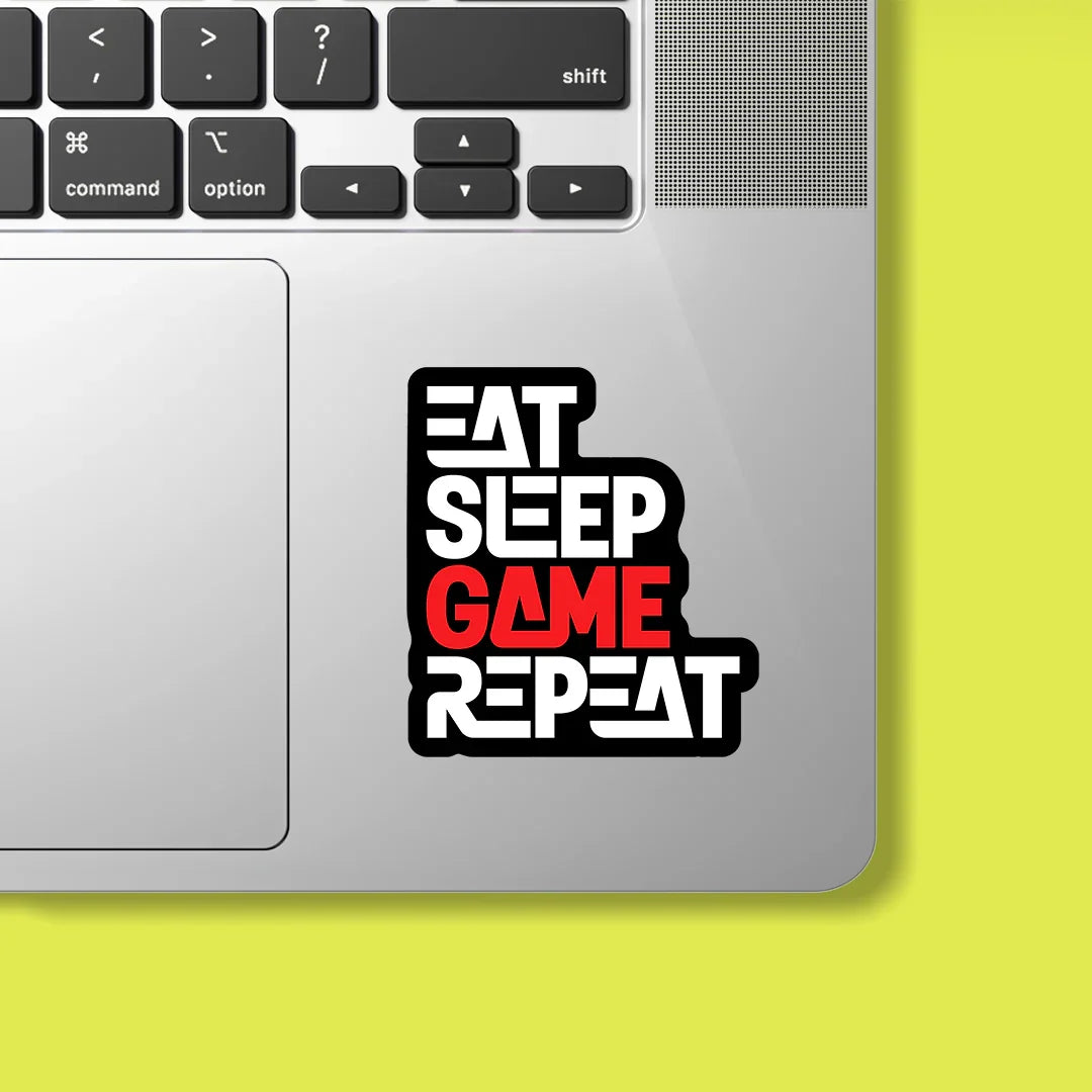 Eat Sleep Game Repeat Sticker - Luxe Magics