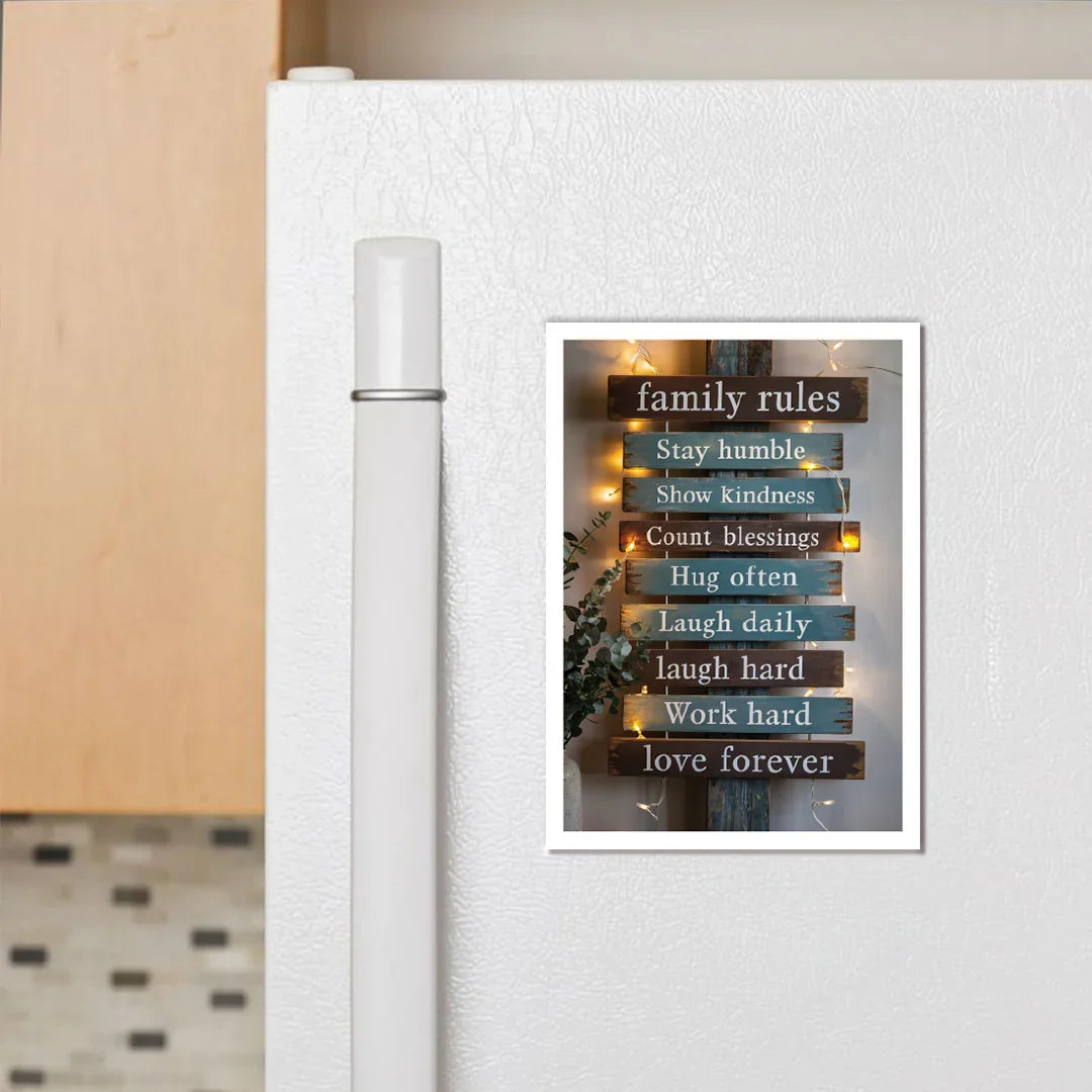 Family Rules Fridge Magnet - Luxe Magics