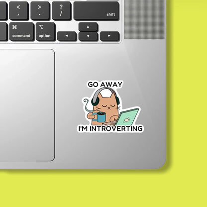 Go Away, I'M Introverting Sticker - Luxe Magics