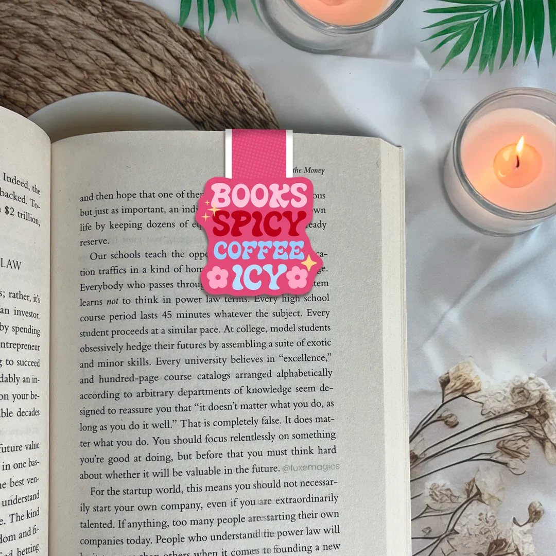 Books Spicy Coffee Icy Magnetic Bookmark
