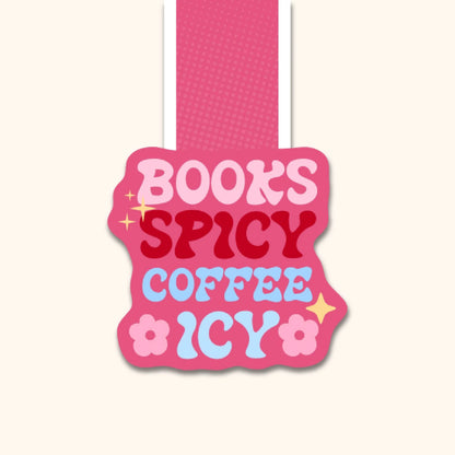 Books Spicy Coffee Icy Magnetic Bookmark