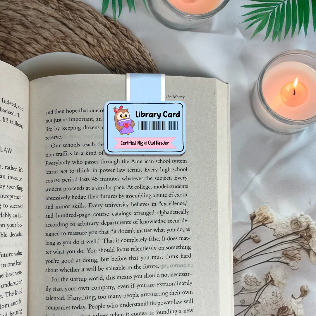 Library Card Magnetic Bookmark