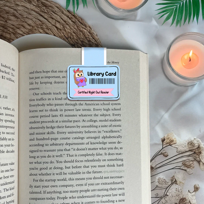Library Card Magnetic Bookmark