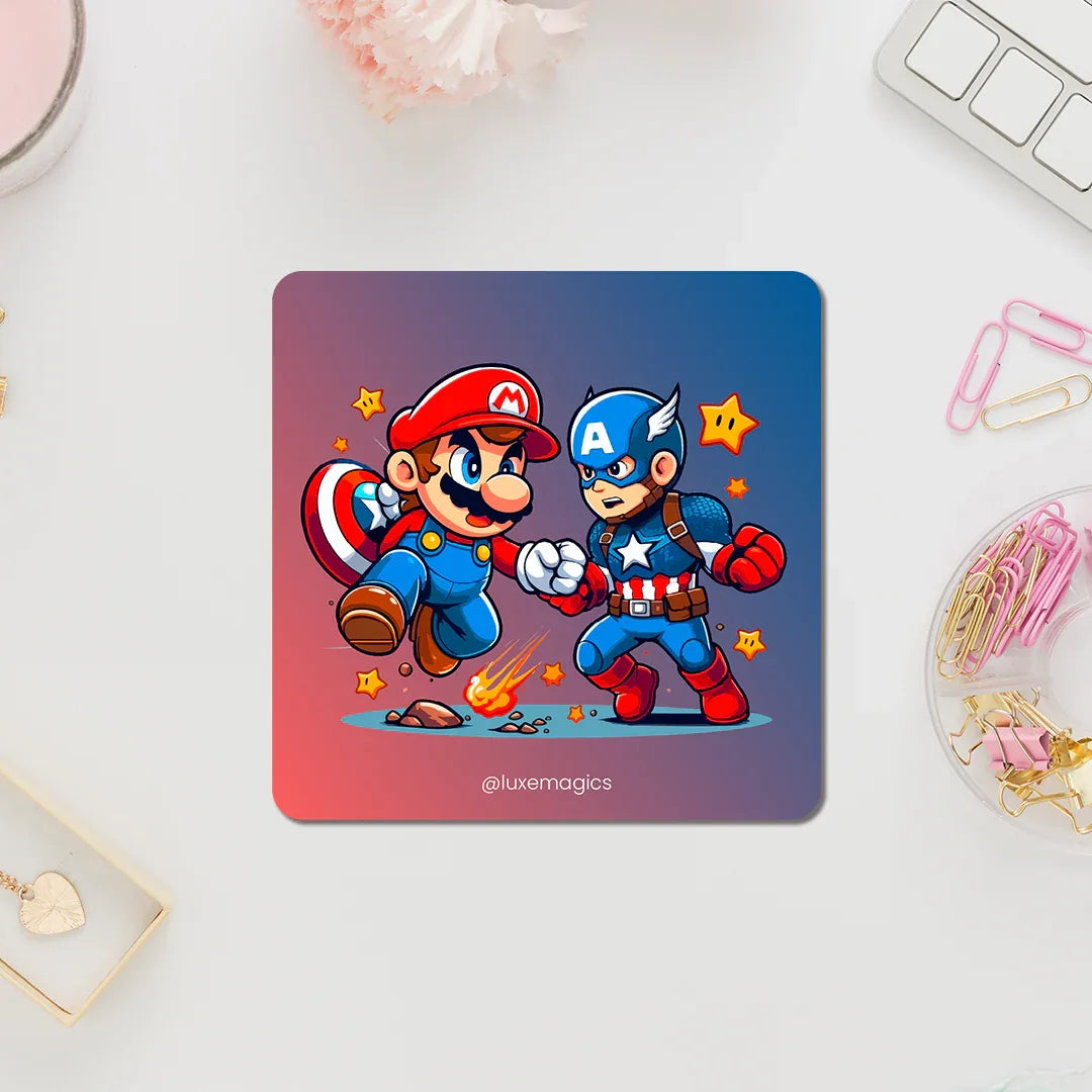 Mario vs Captain Fridge Magnet - Luxe Magics