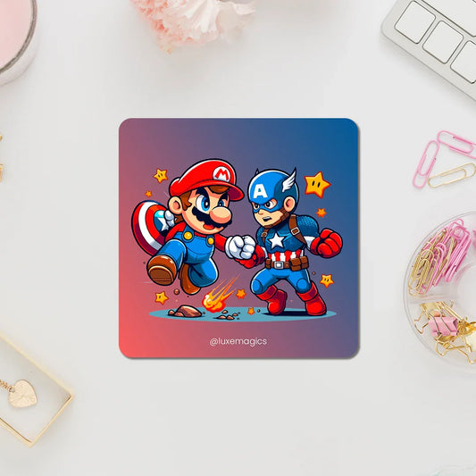 Mario vs Captain Fridge Magnet - Luxe Magics