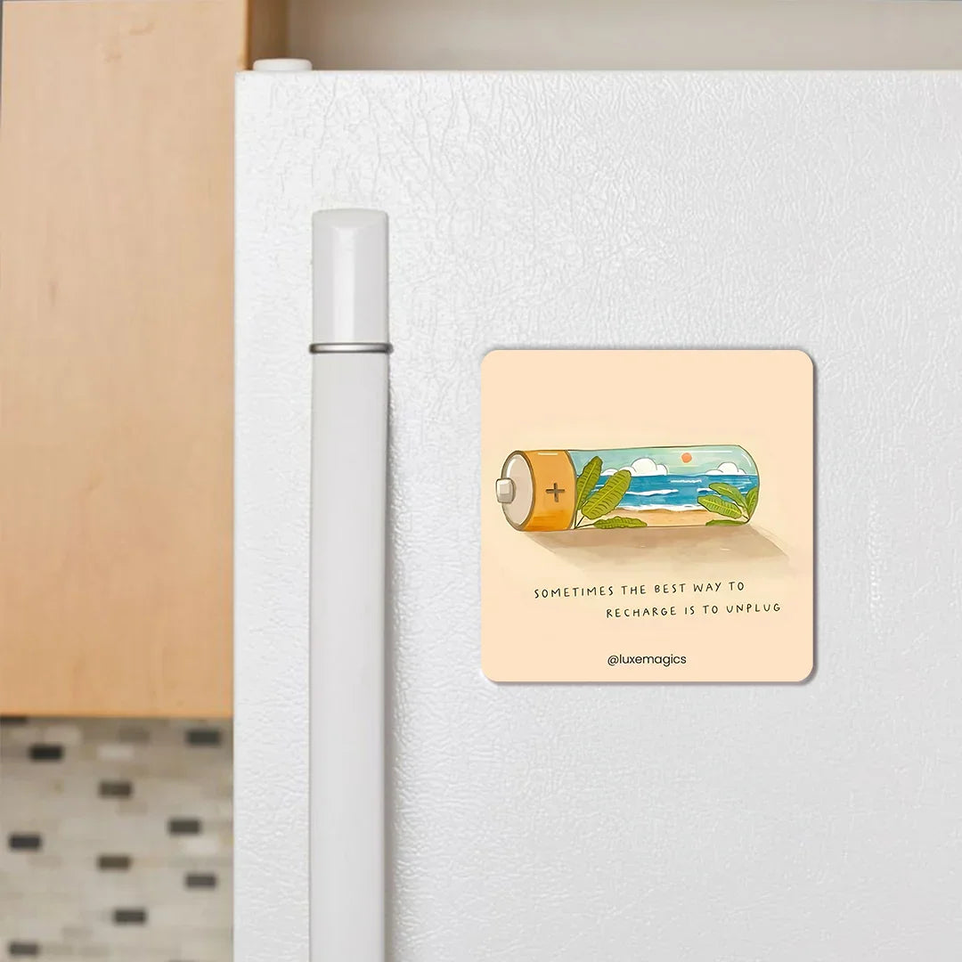 Recharge is to Unplug Fridge Magnet - Luxe Magics