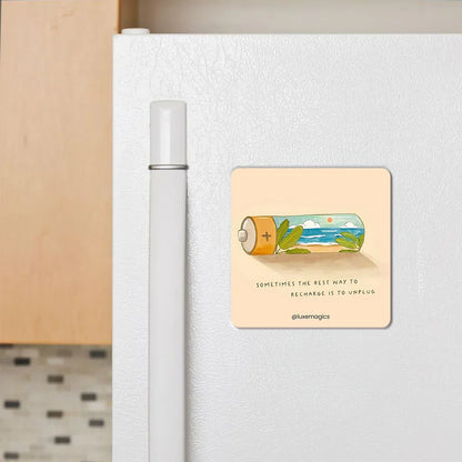 Recharge is to Unplug Fridge Magnet - Luxe Magics