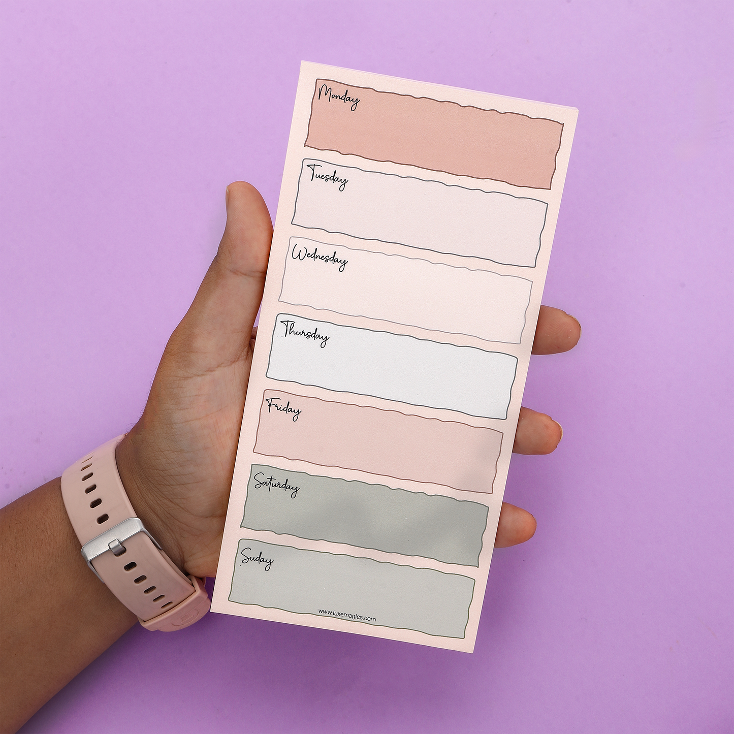 Weekday Color Block Notepad