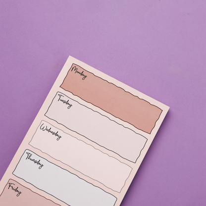 Weekday Color Block Notepad
