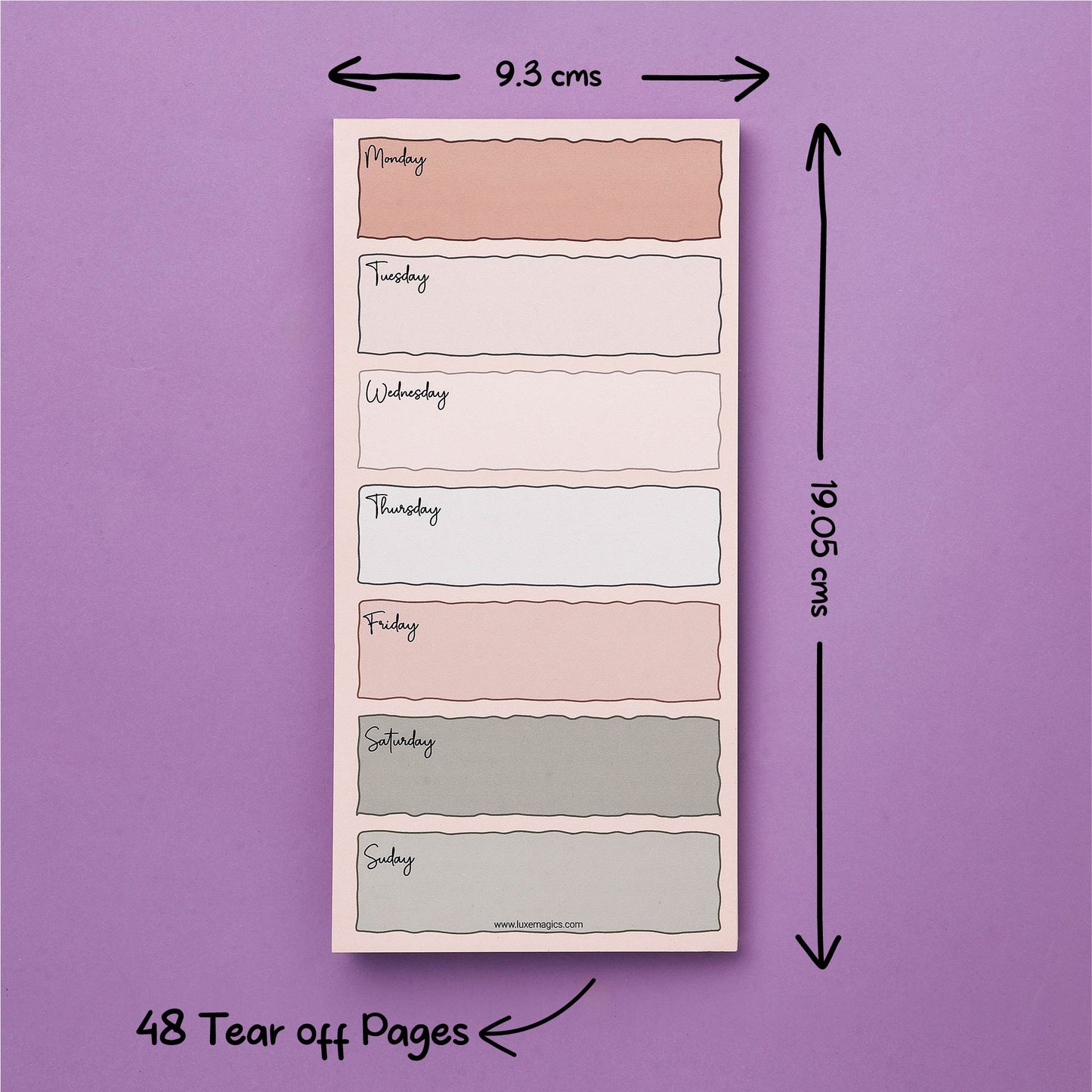 Weekday Color Block Notepad